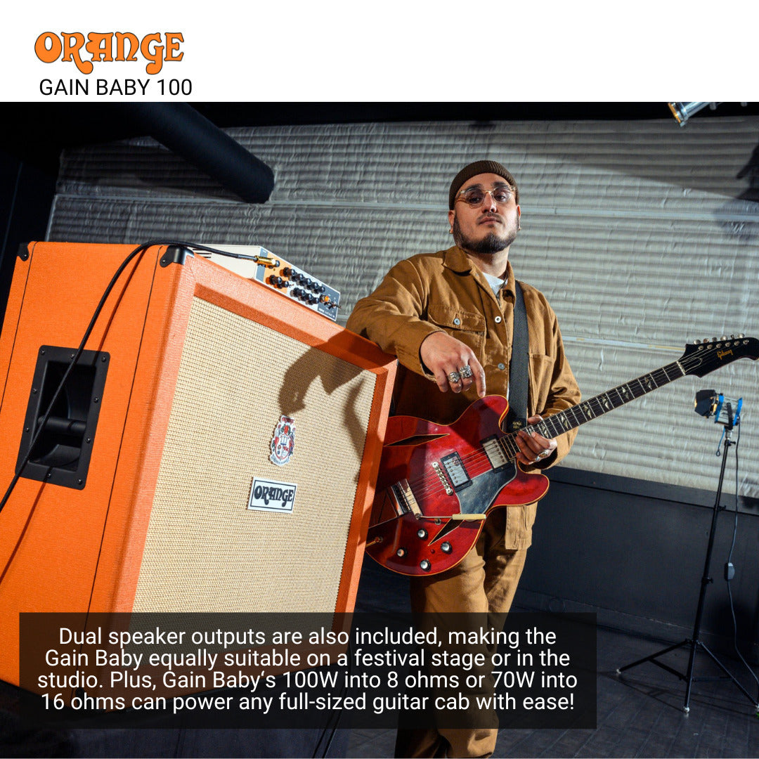Orange Gain Baby 100 Guitar White Amplifier Head and Amps PPC112 Cabinet Bundle