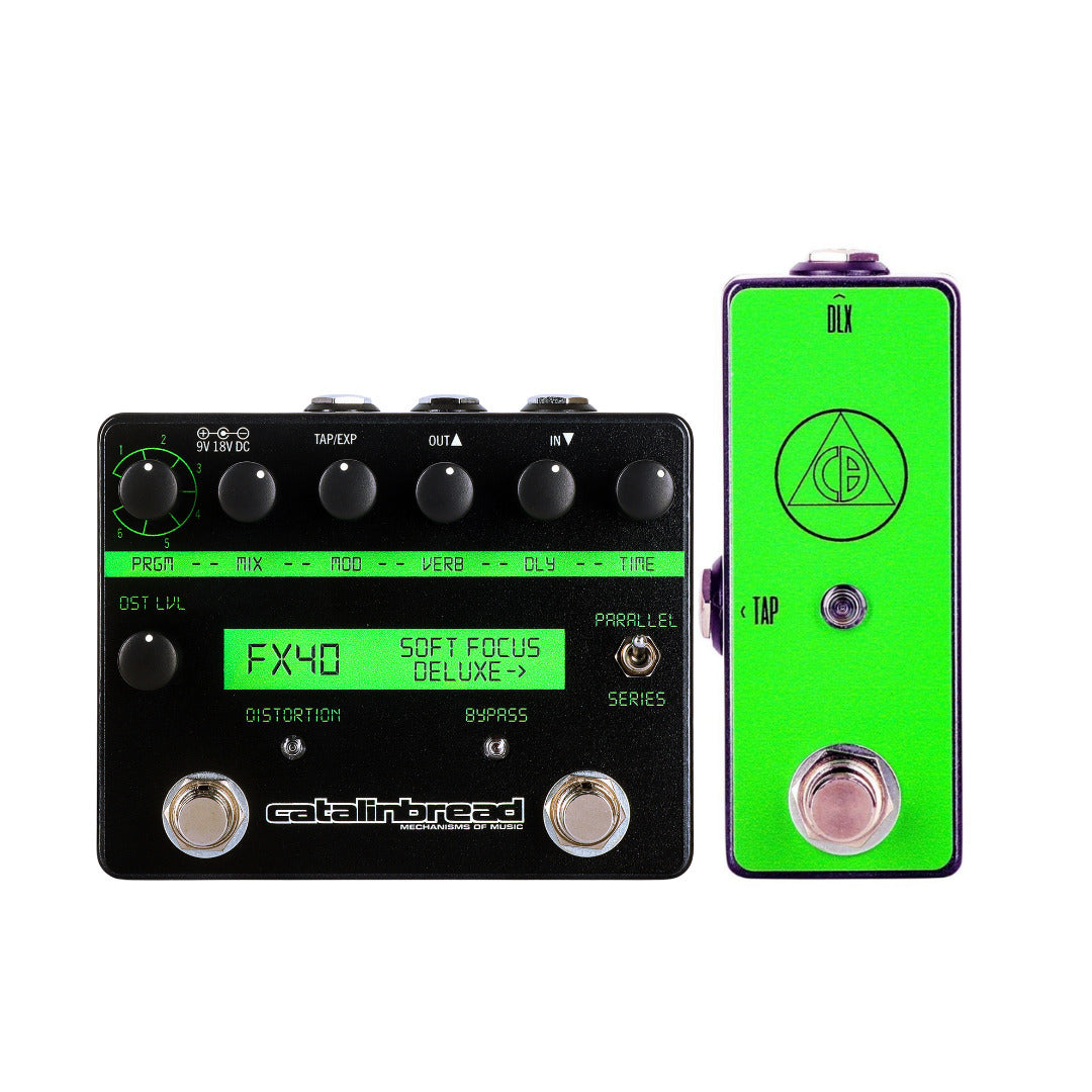 Catalinbread Soft Focus Deluxe Multi Effects Reverb Guitar Black Pedal Bundle