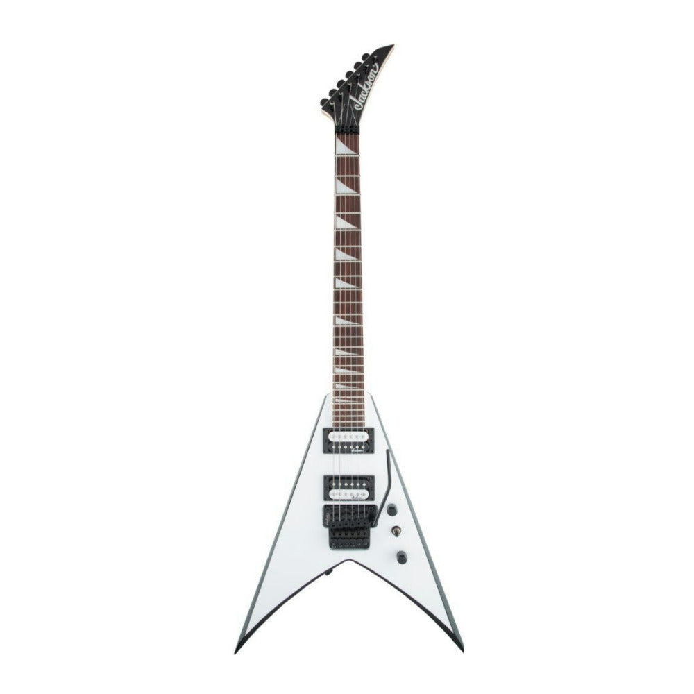 Jackson JS Series King V JS32 6 String White with Black Bevels Electric Guitar