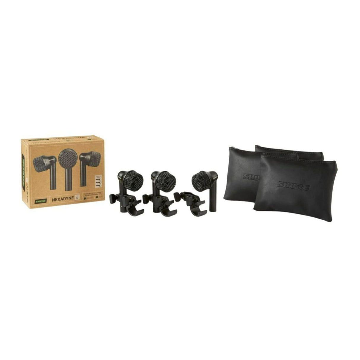 Shure Nexadyne 6 Black Dynamic Supercardioid Tom and Snare Microphone 3 Pack
