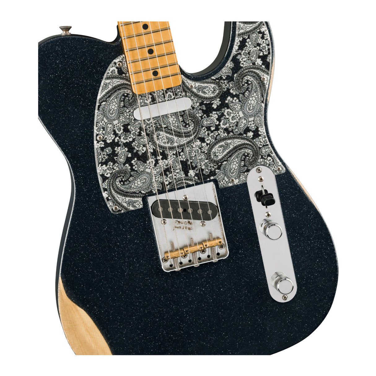 Fender Brad Paisley Road Worn Black Sparkle Telecaster 6 String Guitar