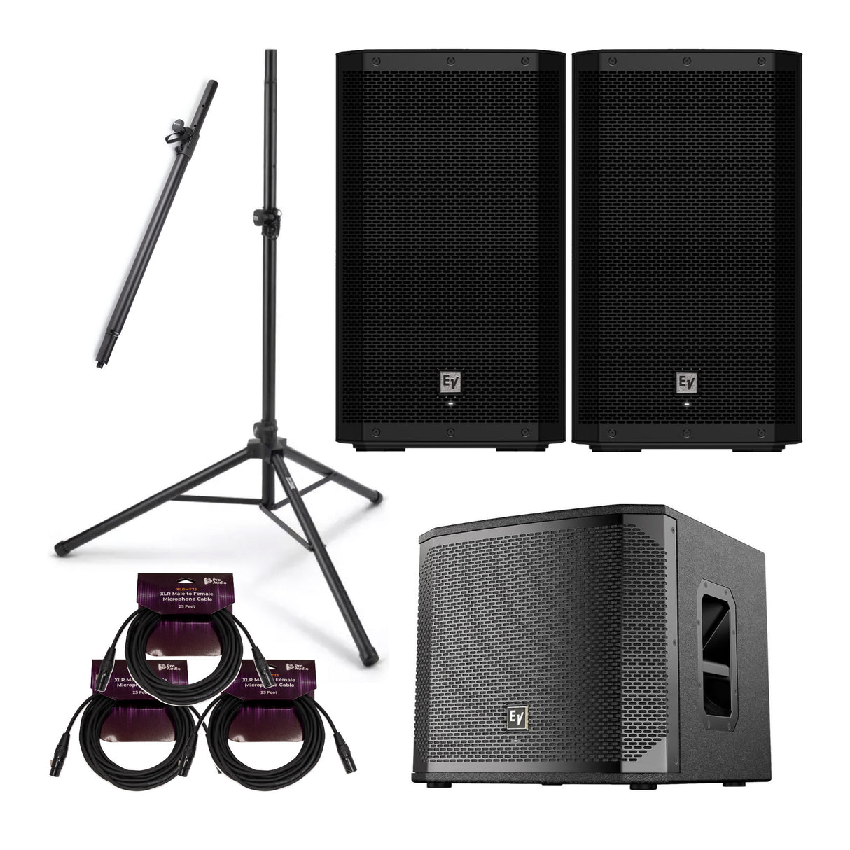 Electro Voice ZLX 12P G2 12 Inch 2 Pack Powered Loudspeaker and Subwoofer Bundle