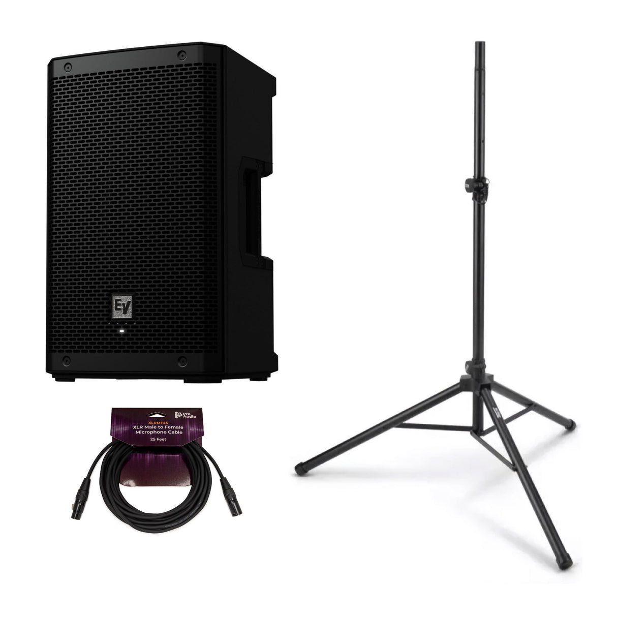 Electro Voice ZLX 8P G2 8 Inch Powered Black Loudspeaker with Bluetooth Bundle