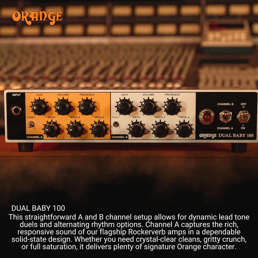 Orange Dual Baby 100 White Guitar Head and PPC112 60W Cabinet Bundle