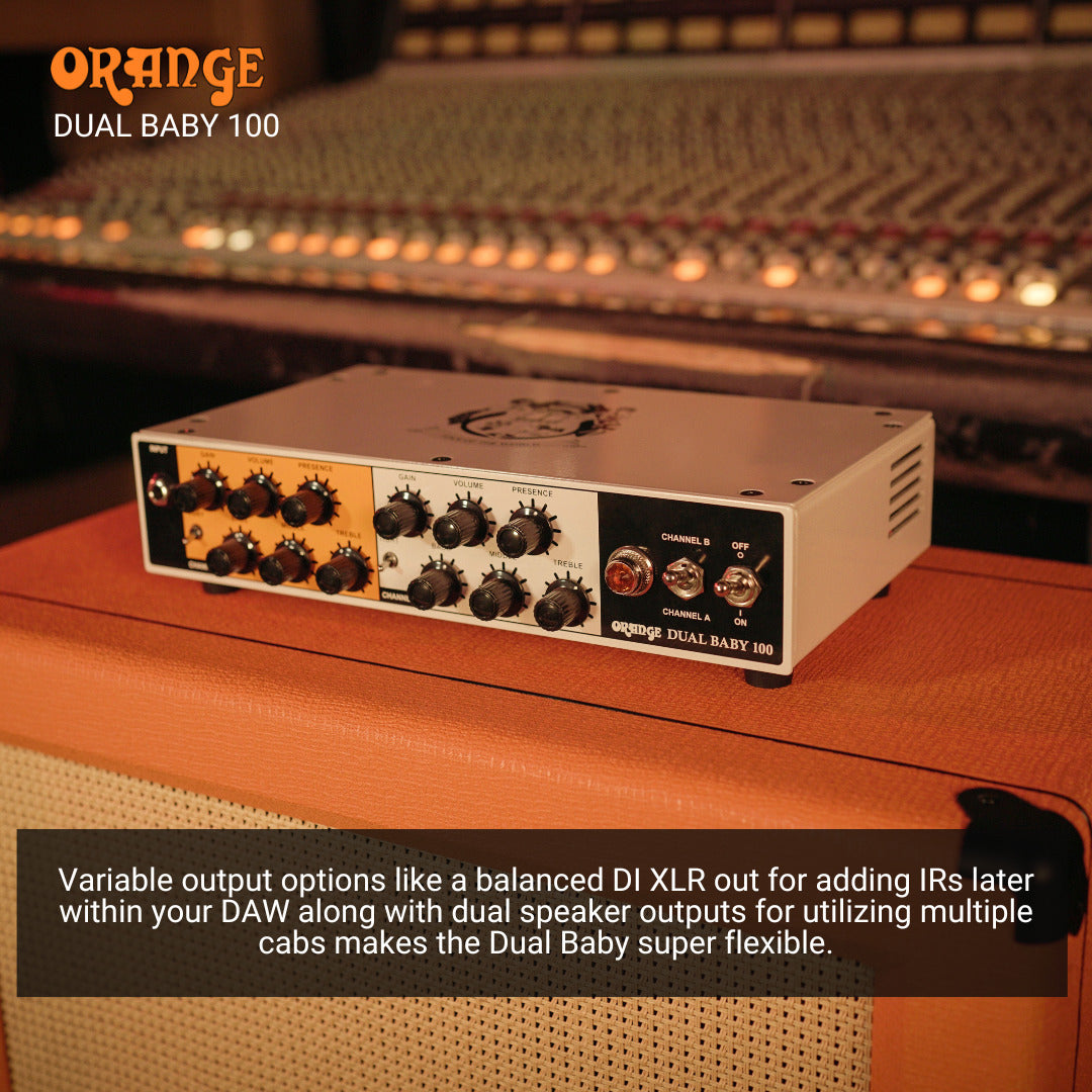 Orange Dual Baby 100 White Guitar Head and PPC112 60W Cabinet Bundle