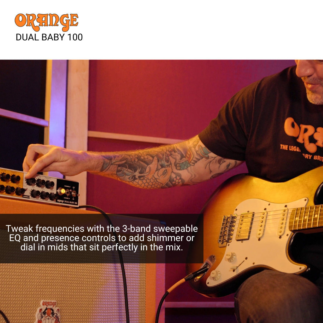 Orange Dual Baby 100 White Guitar Head and PPC112 60W Cabinet Bundle