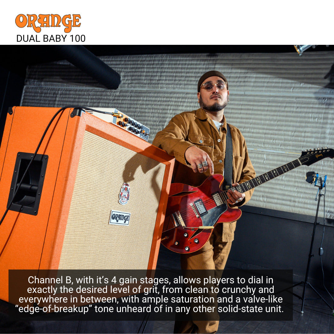 Orange Dual Baby 100 White Guitar Head and PPC112 60W Cabinet Bundle