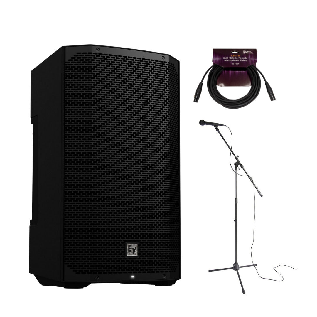 Electro-Voice EVERSE 8 8 Inch 2 Way Black Loudspeaker with USB Microphone Bundle