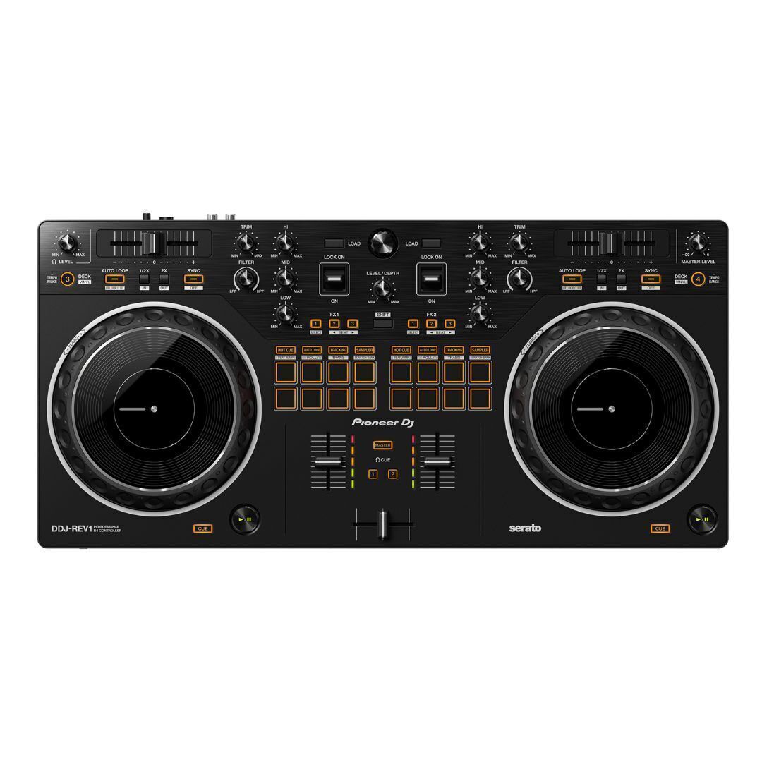 Pioneer DJ Scratch Style 2 Channel Black DJ Controller and Stand Bundle