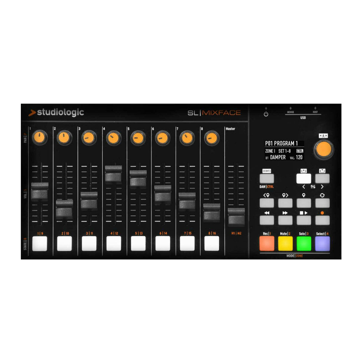Studiologic SL Mixface Black Controller Device with Auto Mapping of DAW Apps
