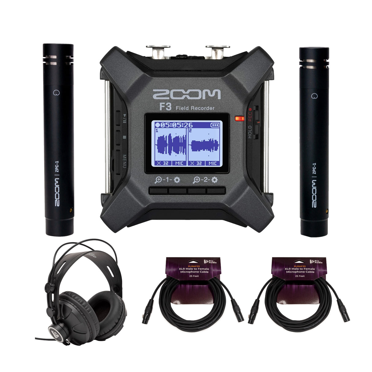 Zoom F3 MultiTrack Handheld Field Recorder with 32 Bit Float Technology Bundle