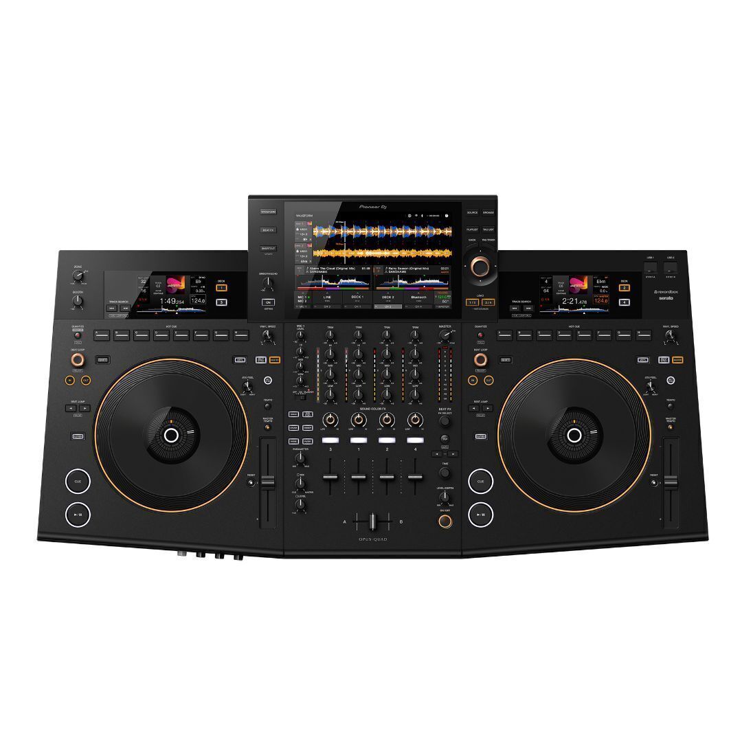 Pioneer DJ OPUS QUAD 4 Deck and 4 Channel Professional Black DJ System Bundle