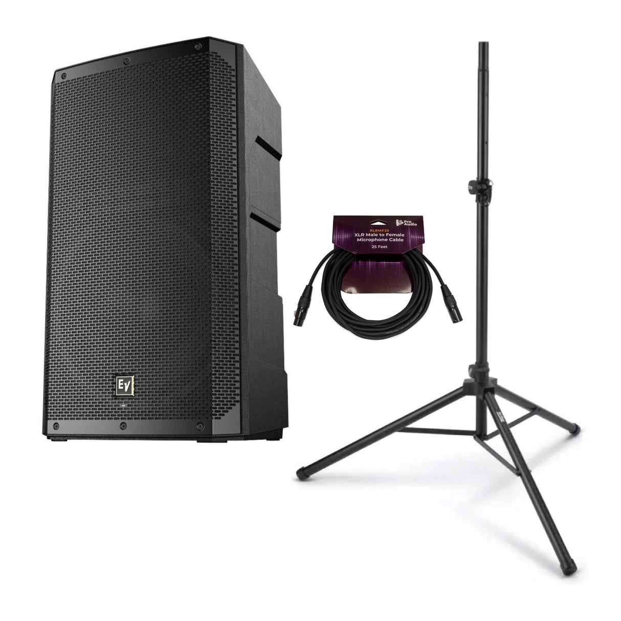 Electro-Voice ELX200 15P 15 Inch 1200W 2 Way Powered Black Loudspeaker Bundle