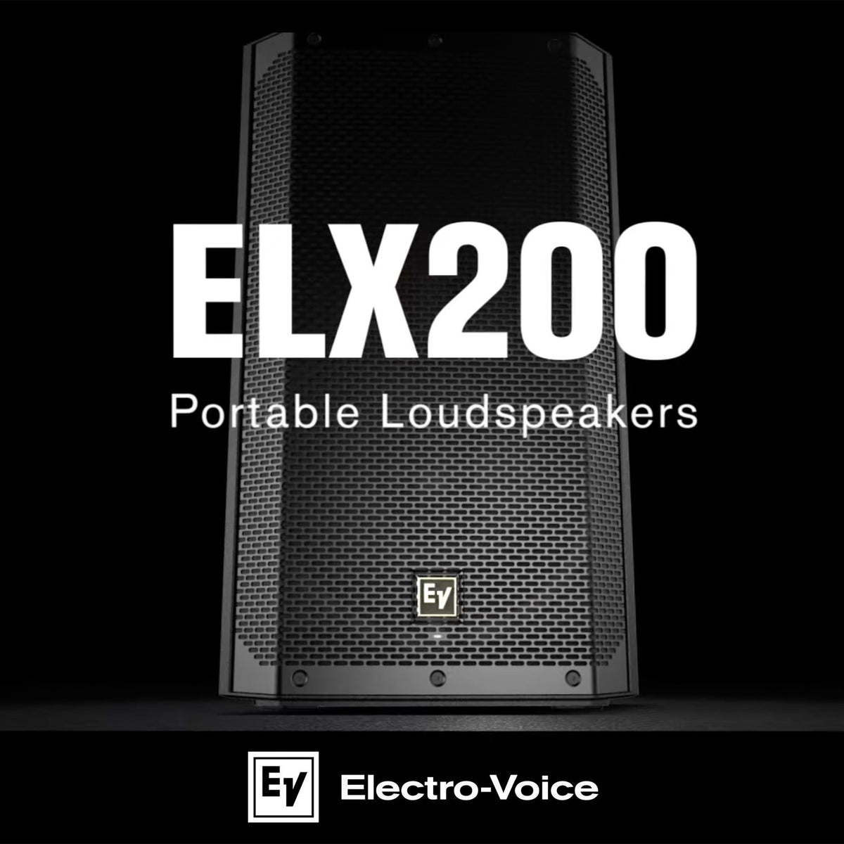 Electro Voice ELX200 10P Black 2 Pack Powered Loudspeaker and Stand Bundle
