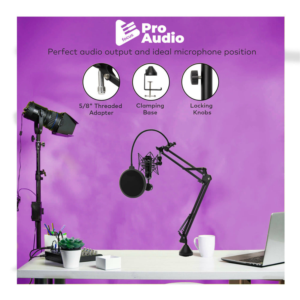 Samson Q2U USB and XLR Handheld Pink Dynamic Microphone and Shock Mount Bundle