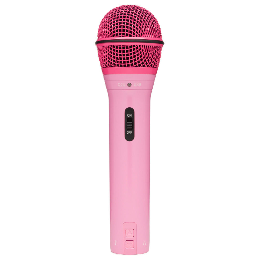 Samson Q2U USB and XLR Handheld Pink Dynamic Microphone and Shock Mount Bundle