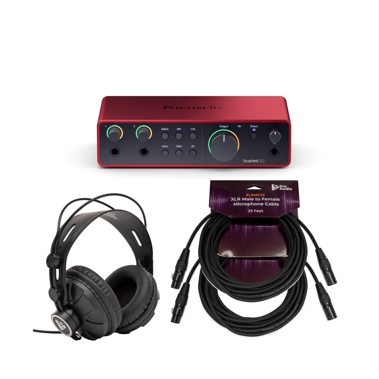 Focusrite Scarlett 2i2 4th Gen USB Audio Interface with Headphones Bundle