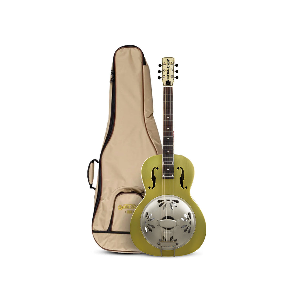 Gretsch G9202 Honey Dipper Special Bell Bronze Guitar and Brown Gig Bag Bundle