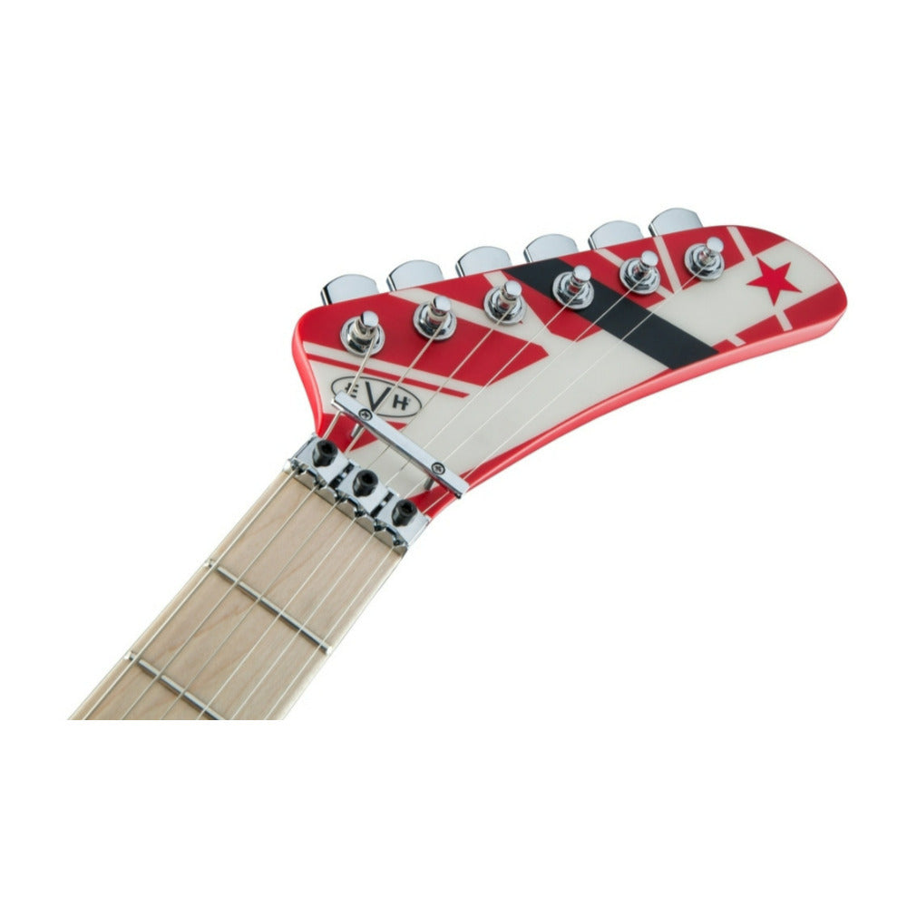 EVH Striped Series 5150 6 String Right Hand Red Black and White Electric Guitar