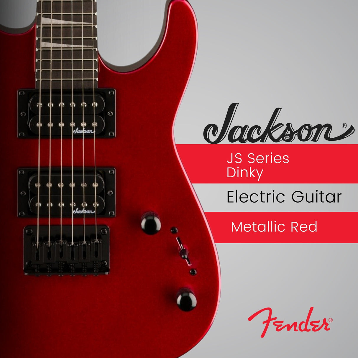 Jackson JS Series Dinky Minion JS1X 6 String Metallic Red Electric Guitar Bundle
