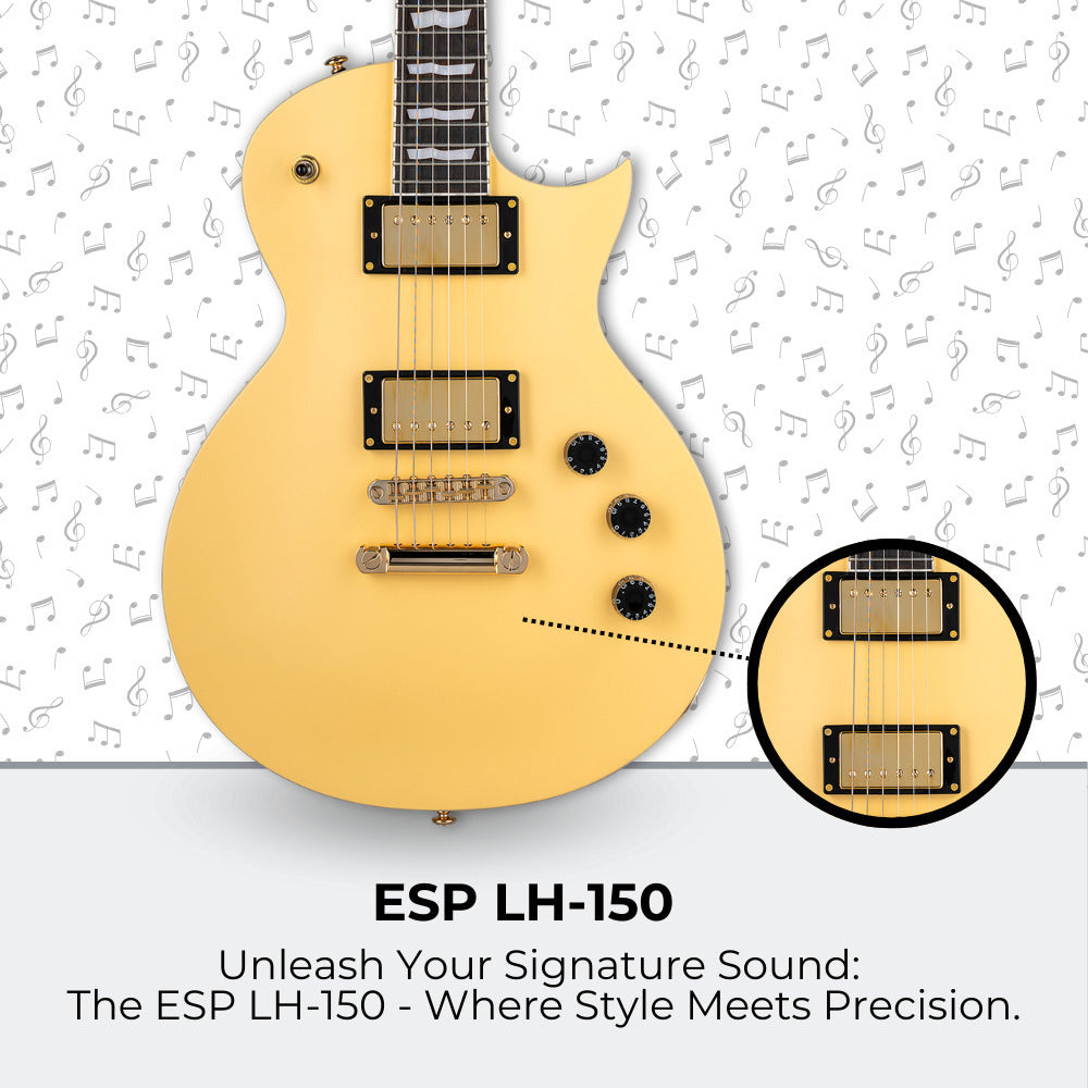 ESP LTD EC-256 Vintage Gold Satin Electric Guitar with Guitar Fit Case (2 Items)