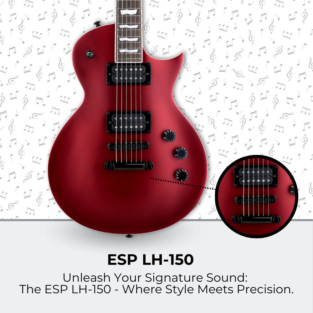 ESP LTD EC-256 Apple Red Satin Electric Guitar with Guitar Fit Case (2 Items)