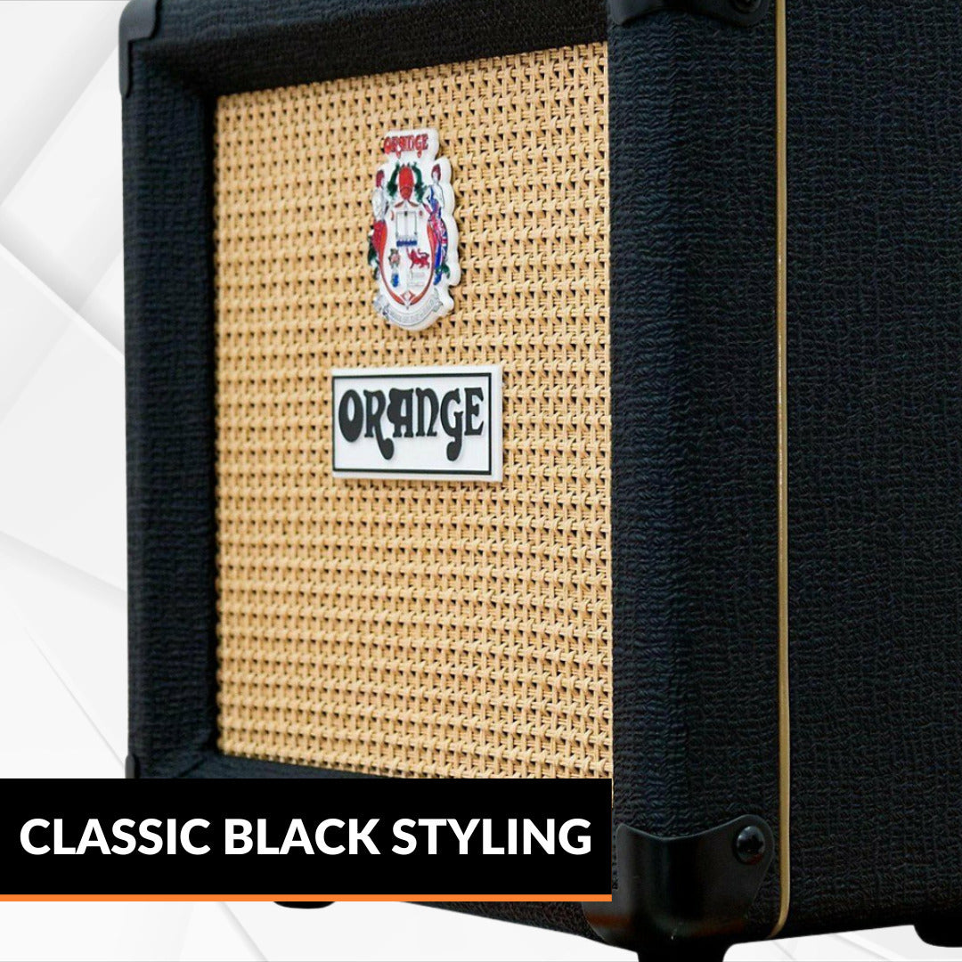 Orange Amplifiers PPC108 20W 1 x 8 Inch Black Speaker Guitar Cabinet Bundle