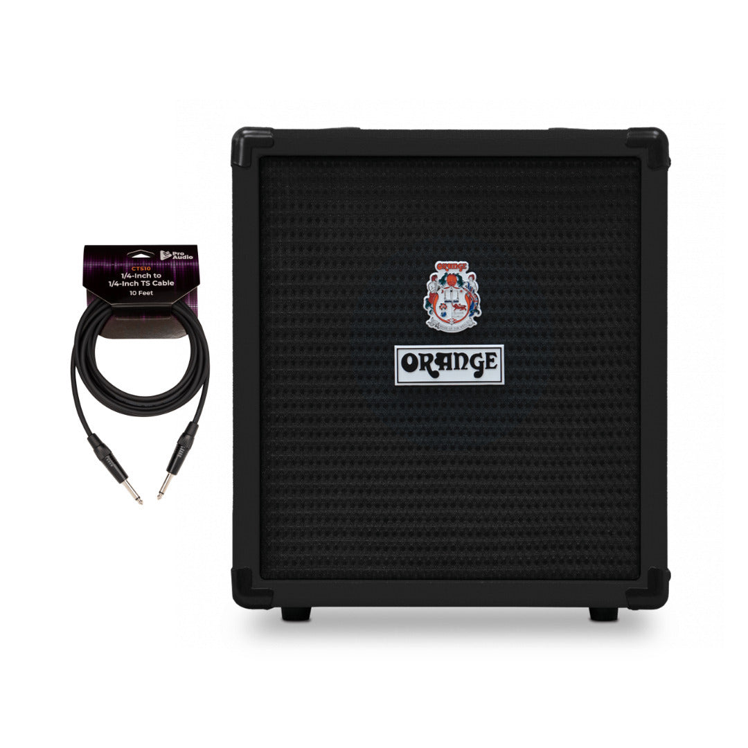 Orange Crush Bass 25 Combo Black Amplifier with 10ft Guitar Cable (2 Items)