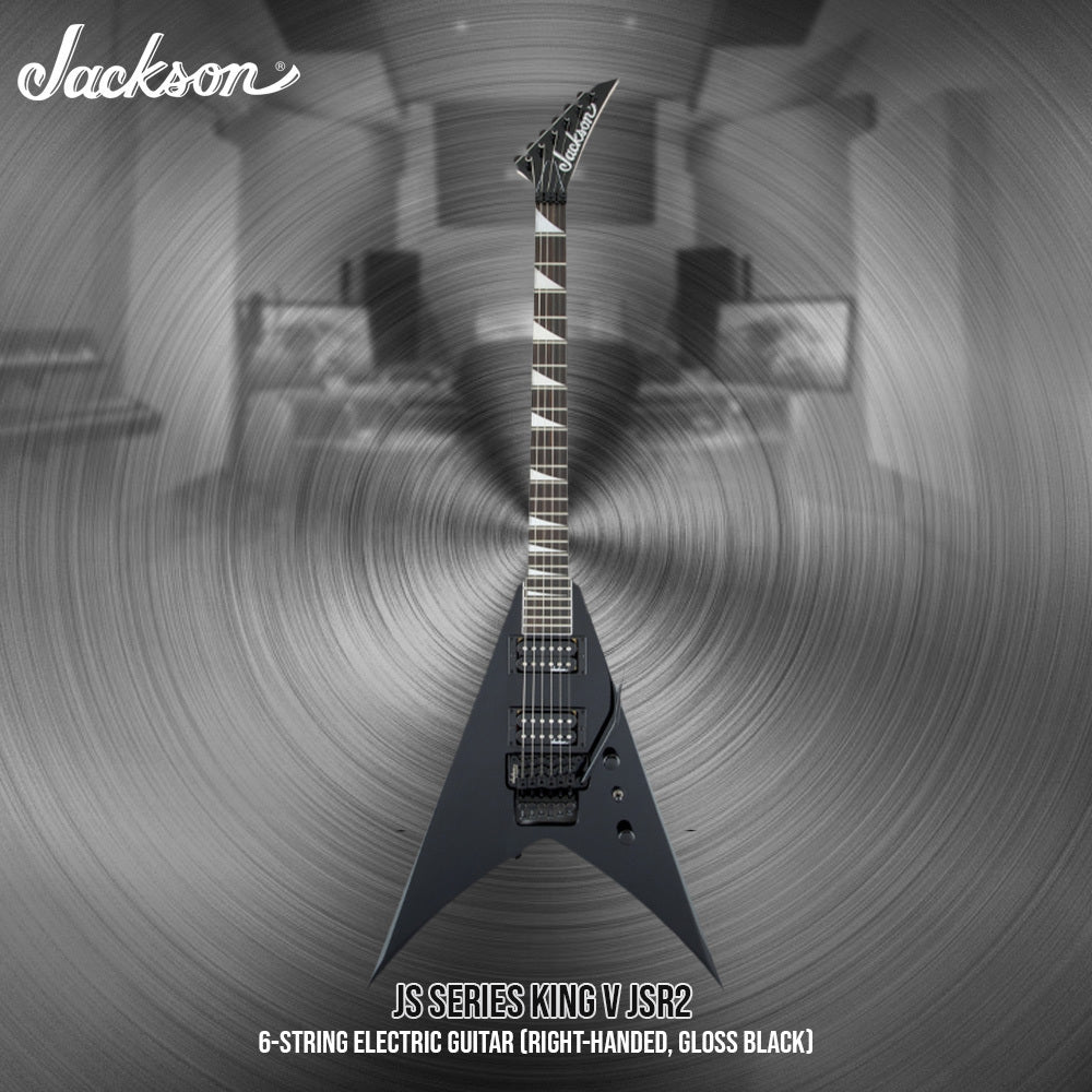 Jackson JS Series King V JSR2 6 String Gloss Black Electric Guitar Bundle