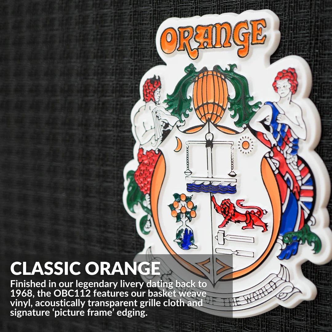 Orange OBC112 400W Bass Speaker Cabinet Bundle with 3ft Speaker Cable (2 Items)