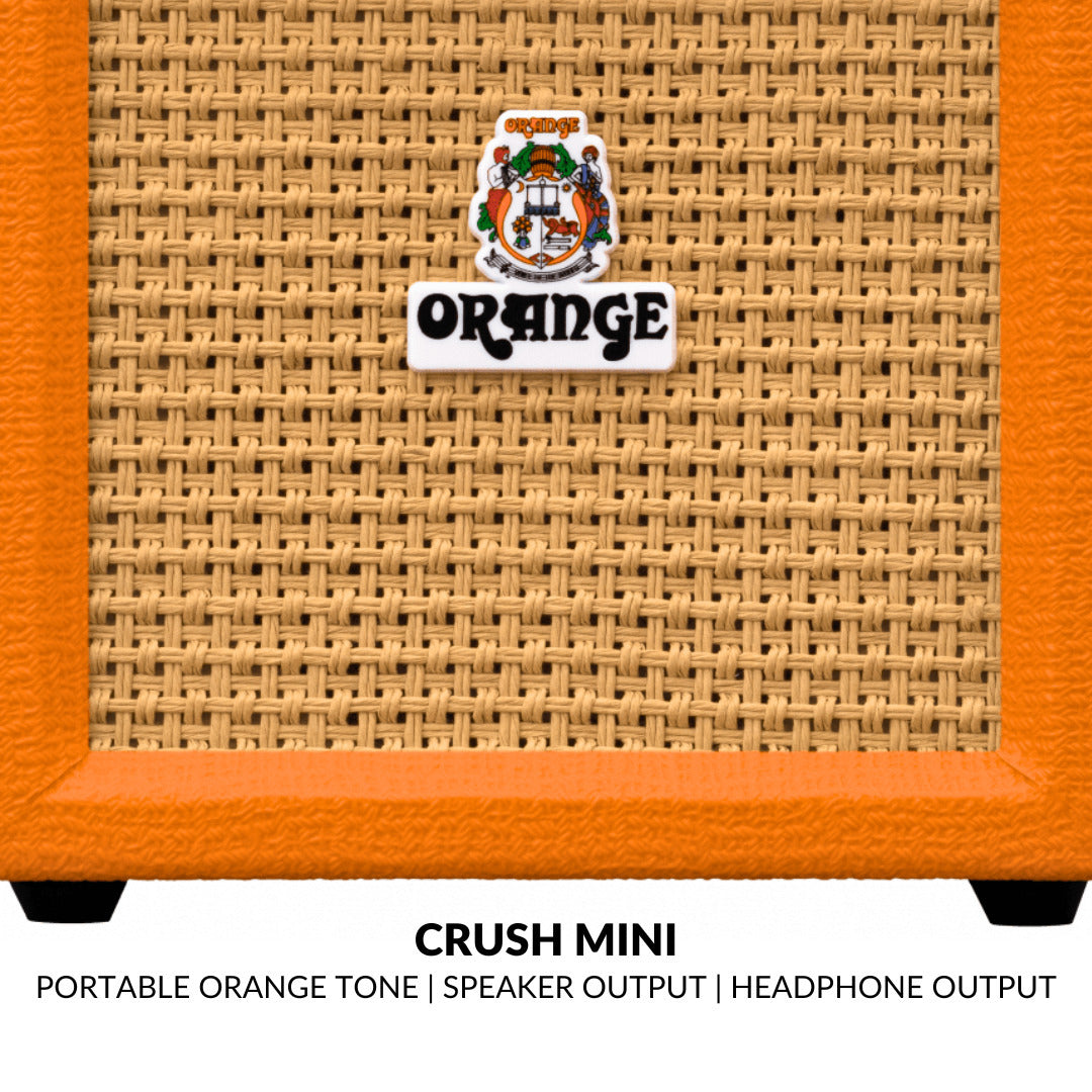 Orange Amps Crush Mini Analog Guitar Amplifier (3W) with 10 ft Instrument Cable