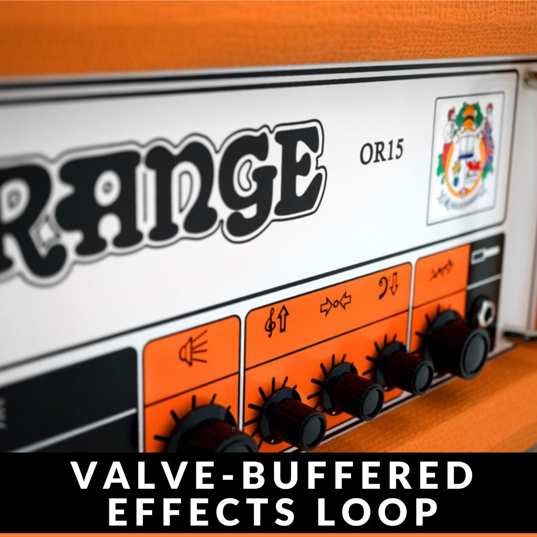 Orange Amps OR15 15W Single Channel Orange Guitar Amp Head and TS Cable Bundle