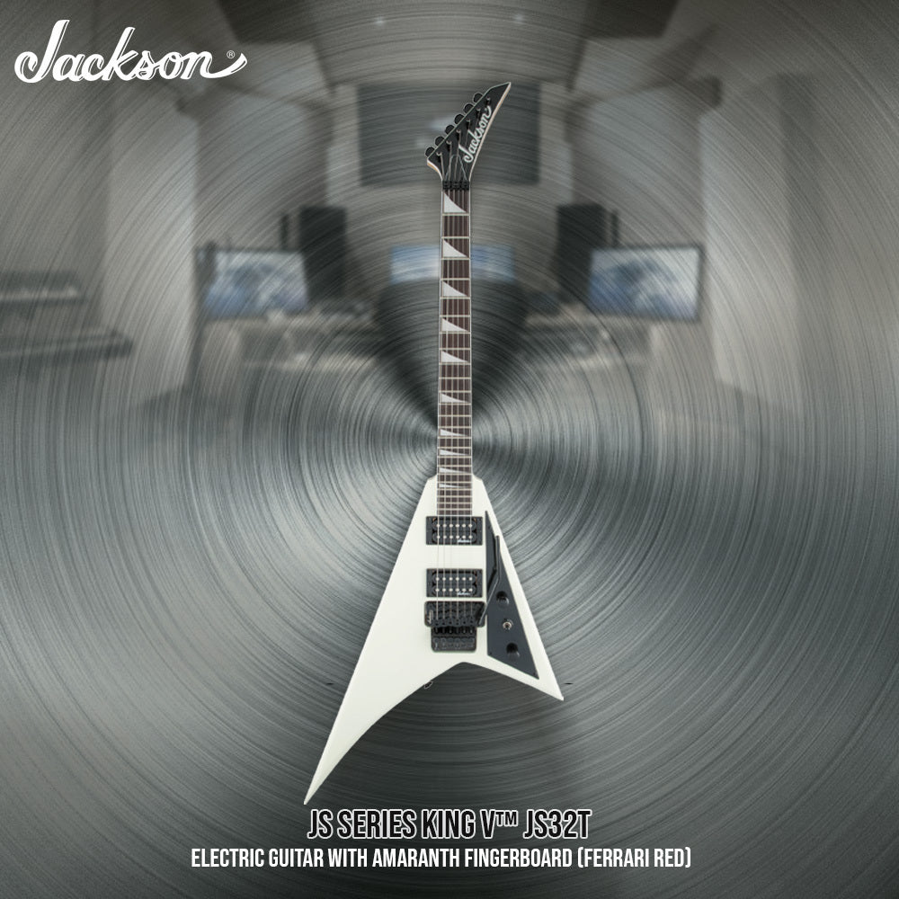 Jackson JS Series Rhoads JS32 6 String Right Handed Ivory Electric Guitar Bundle