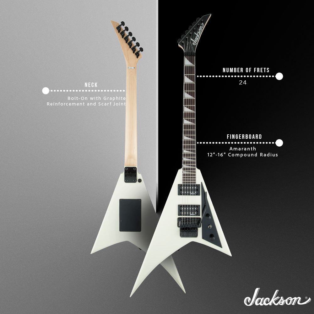 Jackson JS Series Rhoads JS32 6 String Right Handed Ivory Electric Guitar Bundle