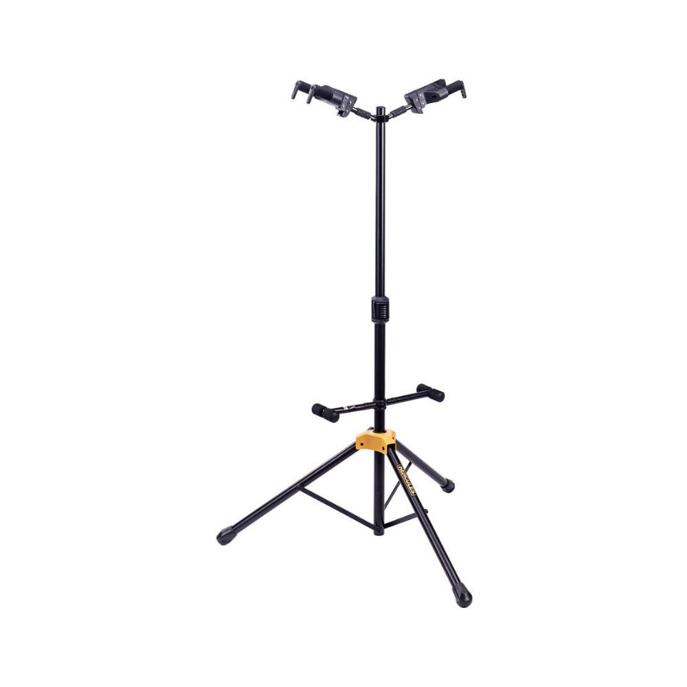 Hercules GS422B PLUS, Duo Guitar Stand, Foldable AutoGrip with Backrest (Black)