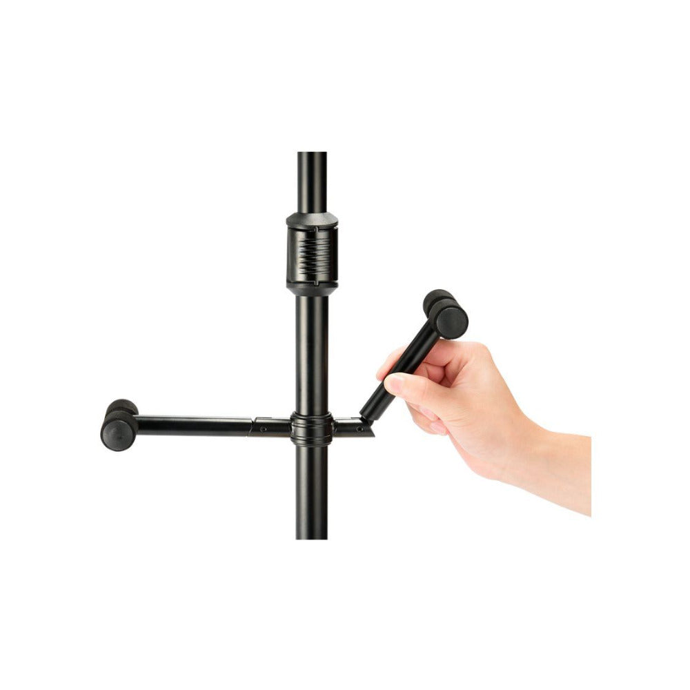 Hercules GS422B PLUS, Duo Guitar Stand, Foldable AutoGrip with Backrest (Black)