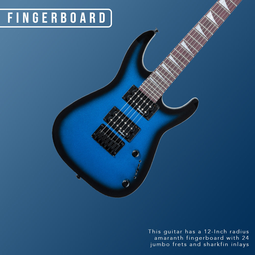 Jackson JS Series Dinky Minion JS1X 6 String Metallic Blue Burst Guitar Bundle