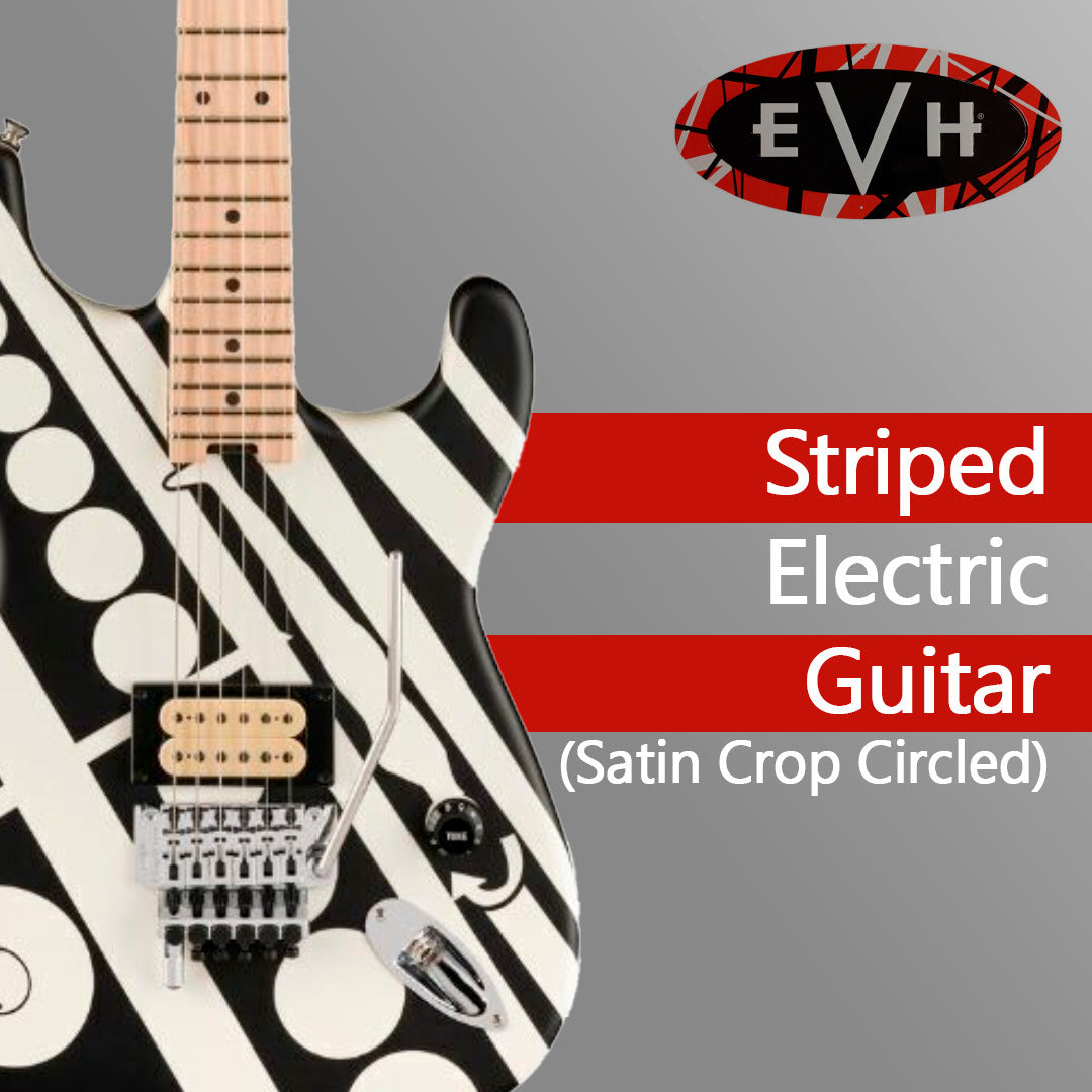 EVH Striped Electric Guitar (Satin Crop Circled) with EVH Hardshell Case