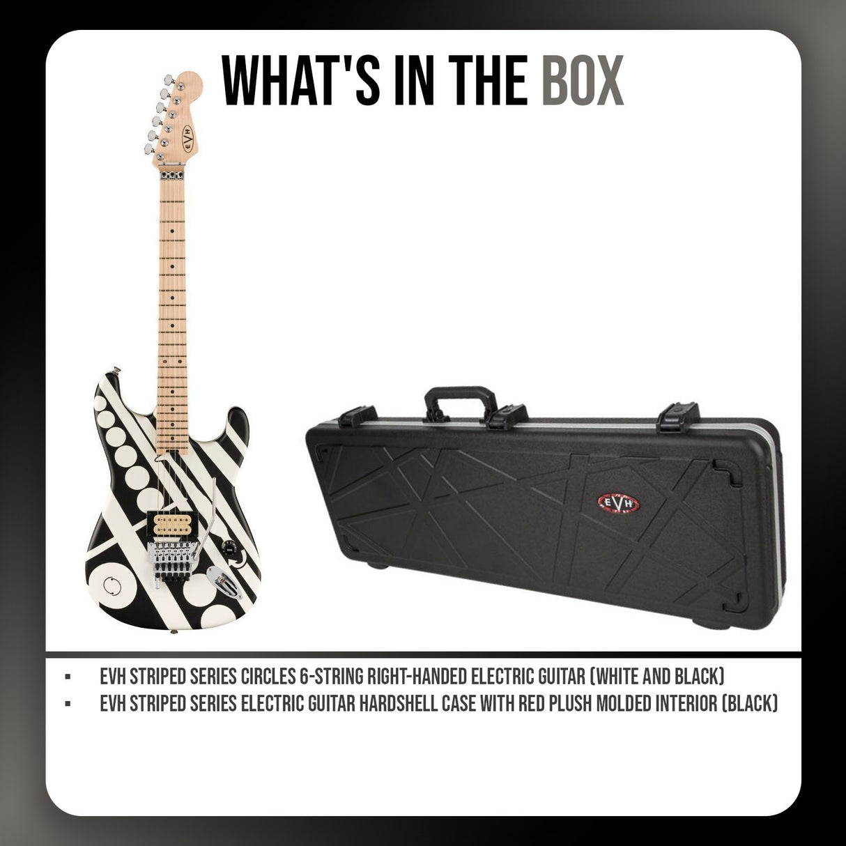 EVH Striped Electric Guitar (Satin Crop Circled) with EVH Hardshell Case
