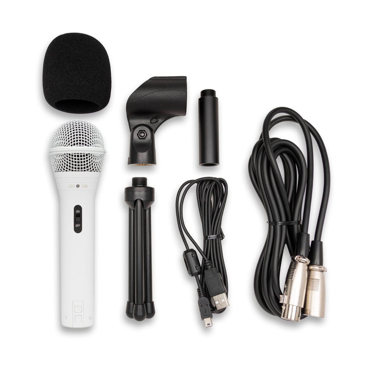 Samson Q2U Dynamic USB Mic with Shockmounts, Boom Arms, Pop Filters (3-pack)