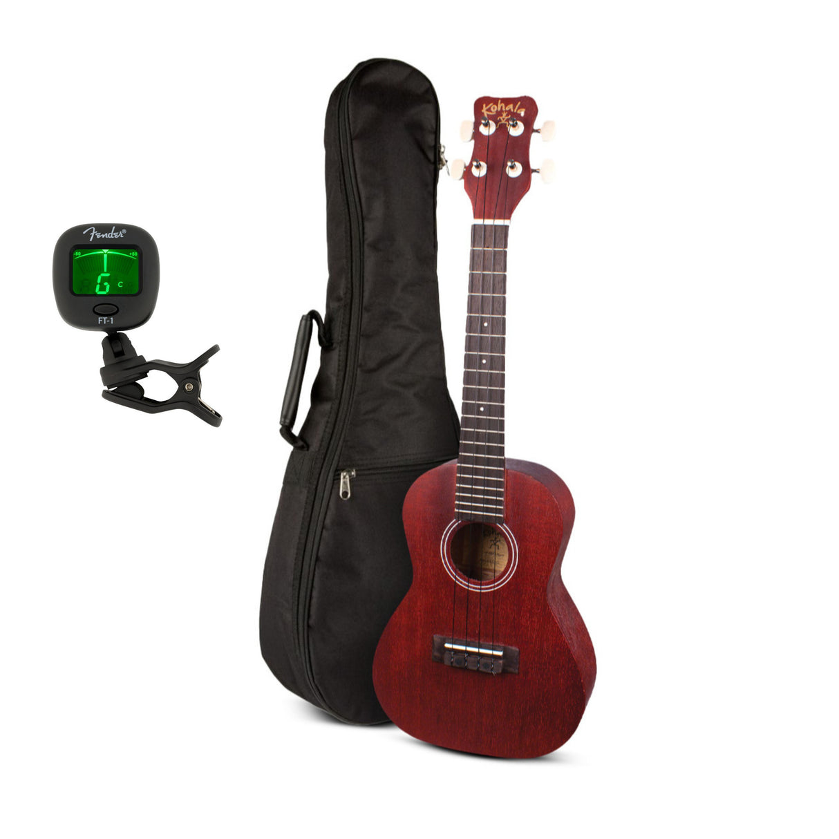 Kohala KO C Kine O Concert 4 String Ukulele with All Linden Wood Body Bundle