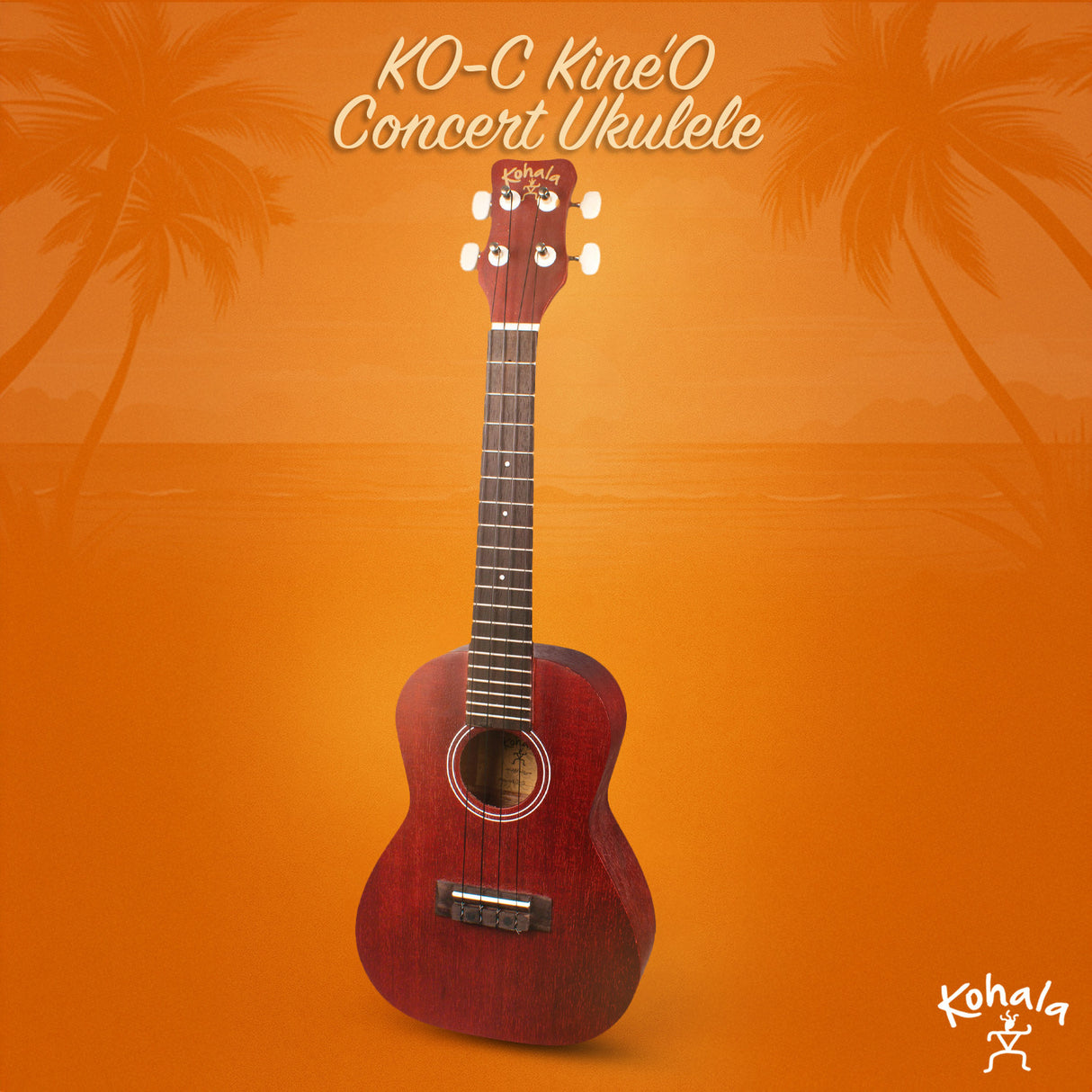 Kohala KO C Kine O Concert 4 String Ukulele with All Linden Wood Body Bundle