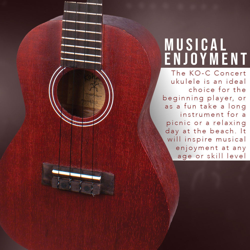 Kohala KO C Kine O Concert 4 String Ukulele with All Linden Wood Body Bundle