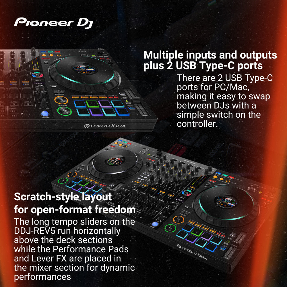 Pioneer DJ DDJ FLX10 4 Deck and 4 Channel Black DJ Controller and Cover Bundle