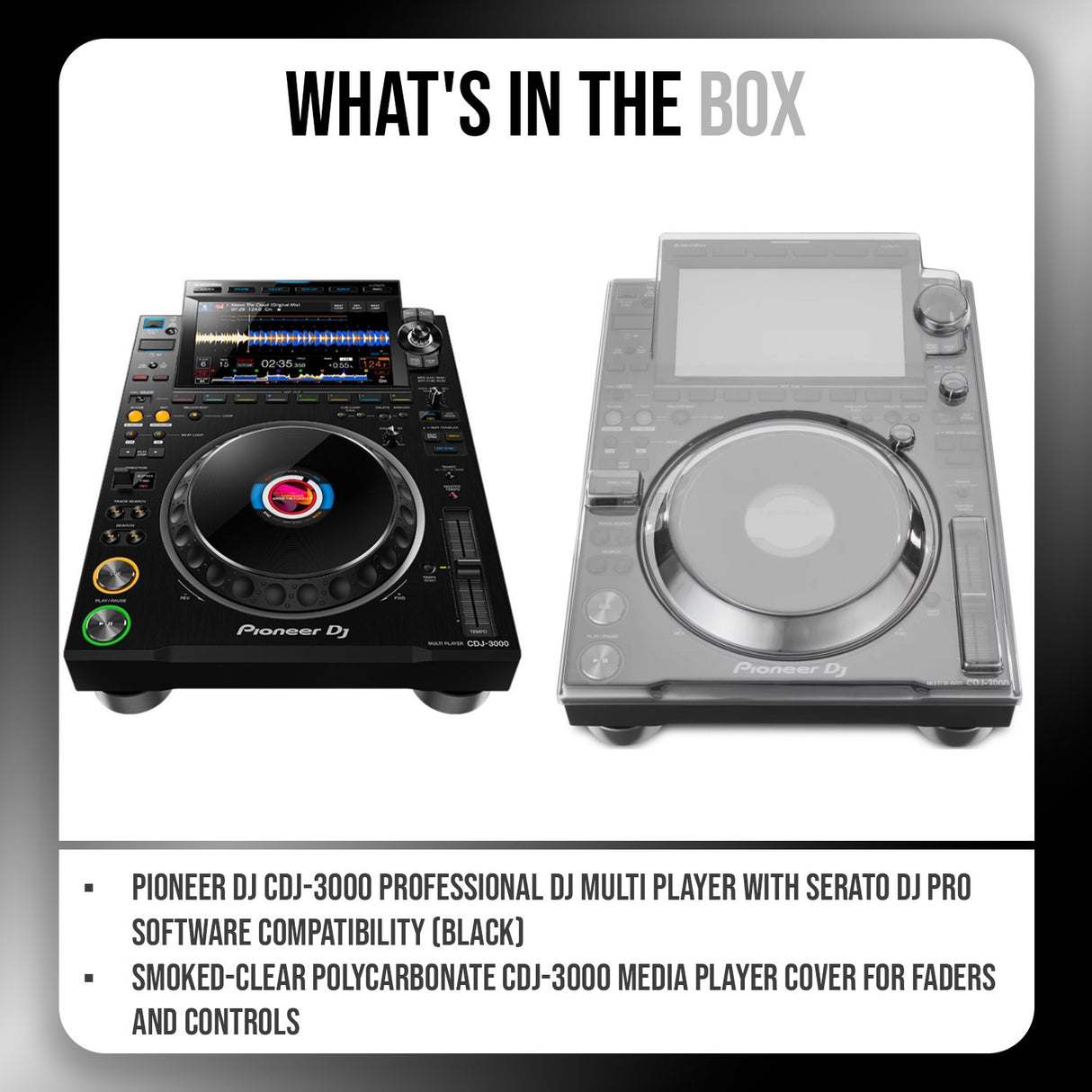 Pioneer DJ CDJ 3000 Professional DJ Black Multi Player and Cover Bundle