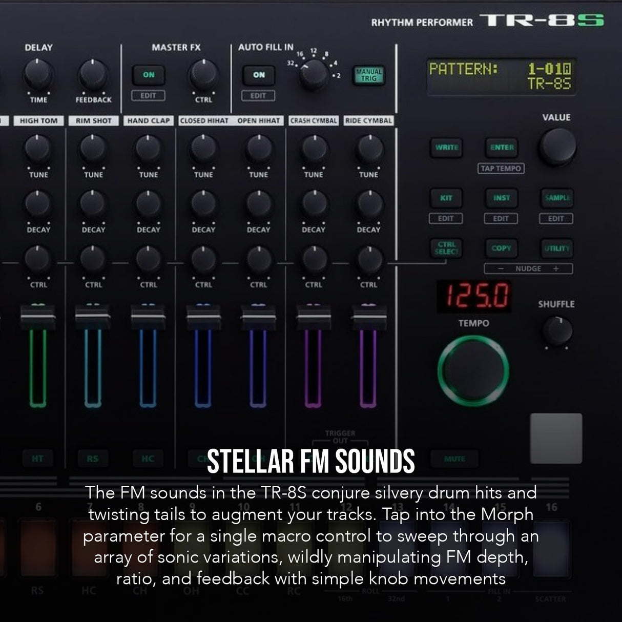 Roland TR 8S Rhythm Performer with 128 User Patterns and FM Sounds Bundle