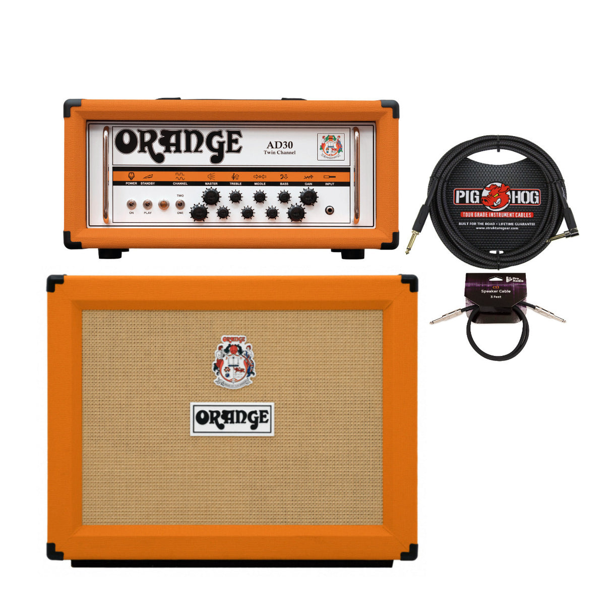 Orange Amps AD30HTC 30W Tube Amp Head with 120W 2x12-Inch Open Back Cabinet