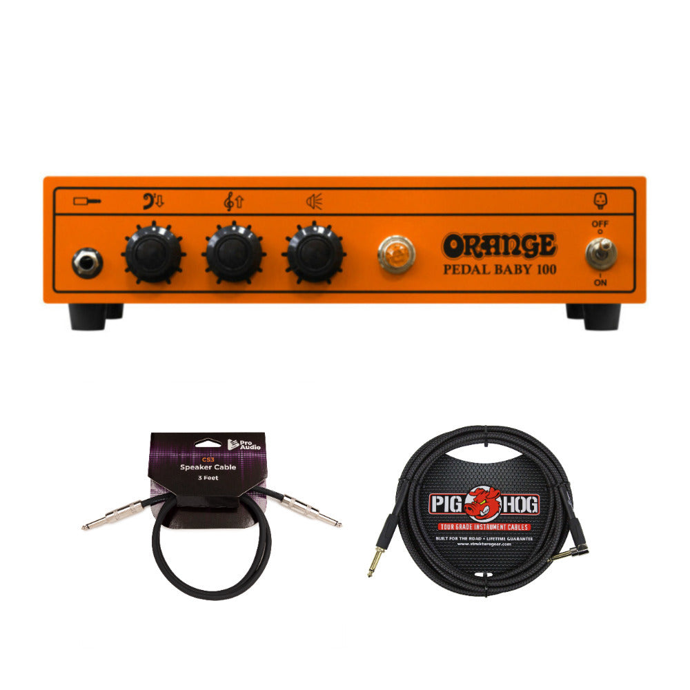Orange Amps Pedal Baby 100 Guitar Amplifier with Cables Bundle