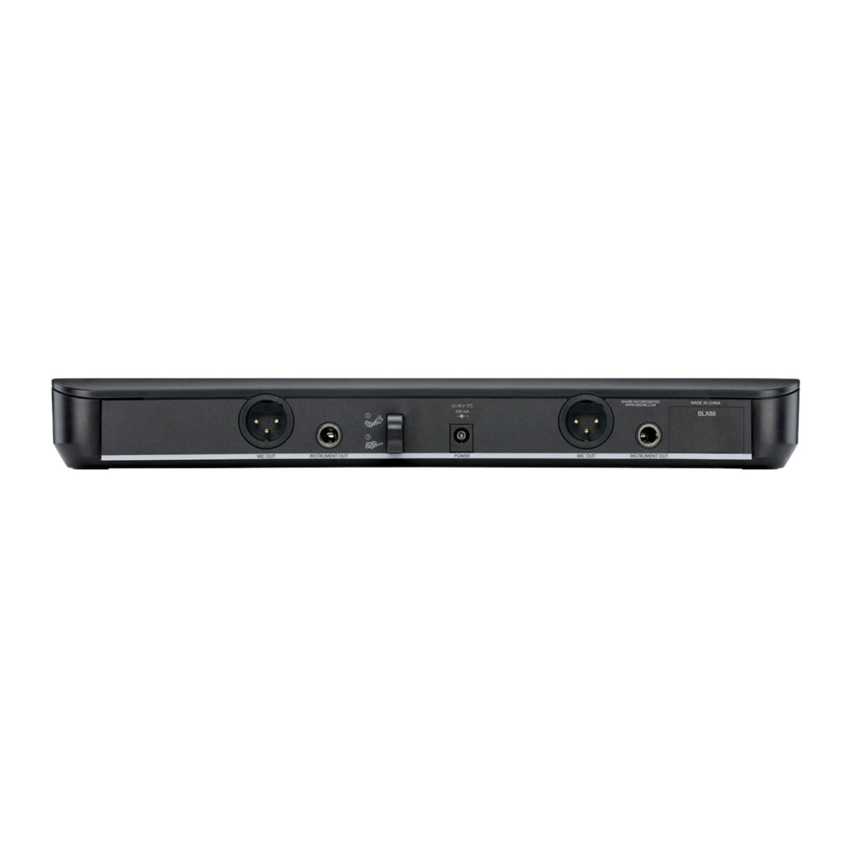 Shure BLX88 Dual Analog Black Wireless Receiver for BLX Wireless System - H11