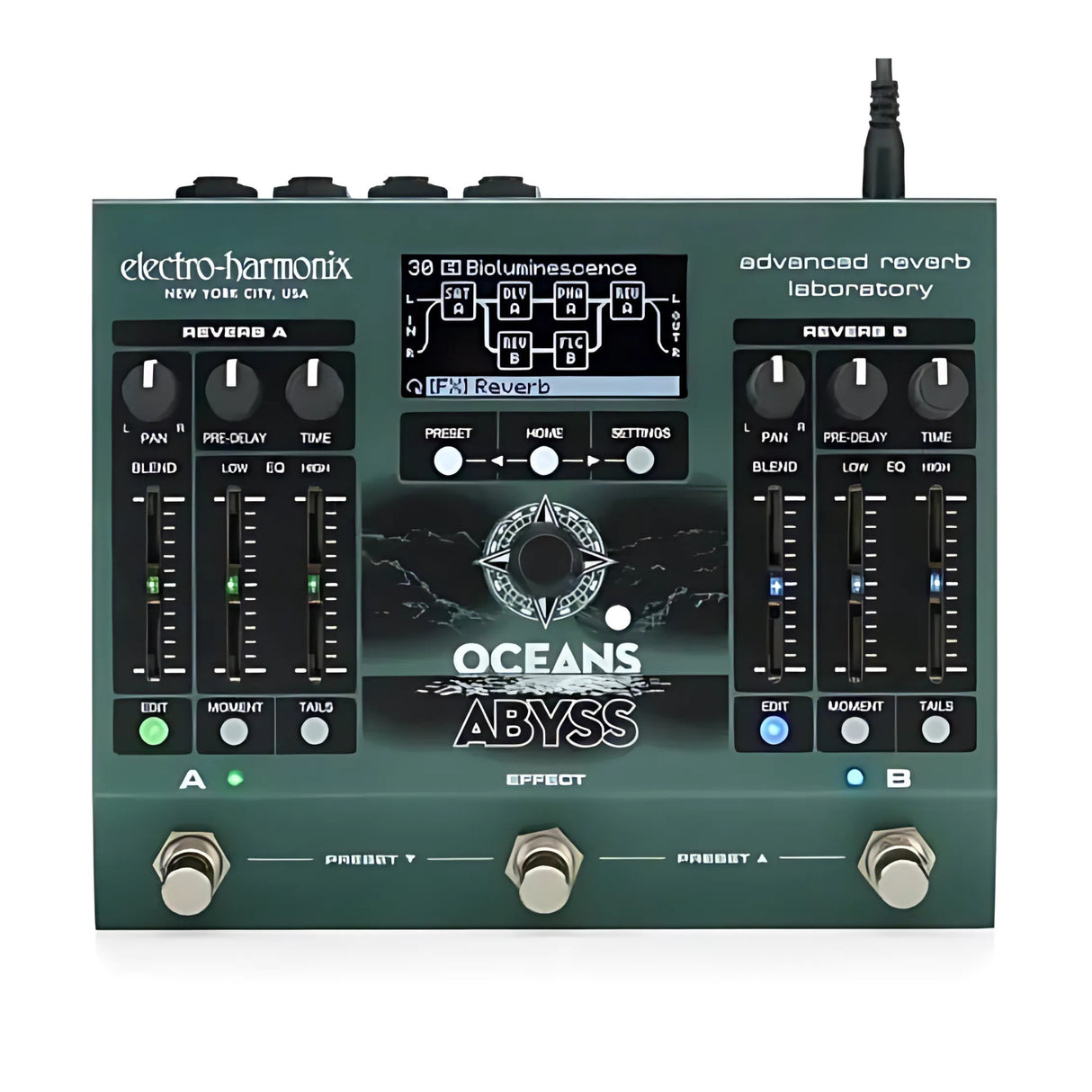Electro-Harmonix Oceans Abyss Advanced Reverb Laboratory with OLED Display